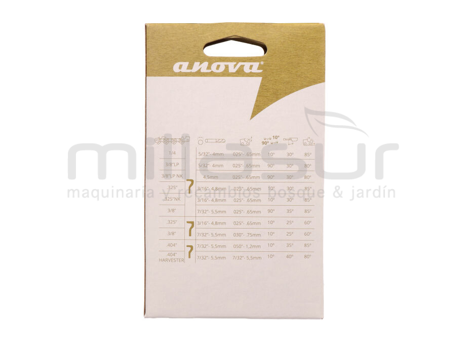 ROULEAU DE CHAÎNE 25" ANOVA TITANE 1/4" .043" ROND