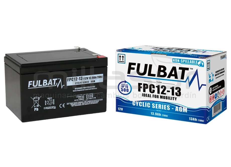 BATTERIE CYCLIQUE AGM FPC12-13 12V 13,9 Ah.(151 x 98 x 101) 