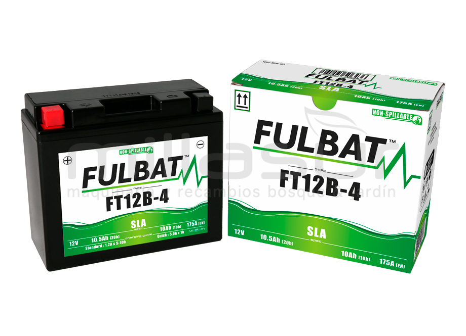 BATTERIE MOTOCYCLE FT12B-4 12V SLA 10Ah (150 x 69 x 130) -DER.