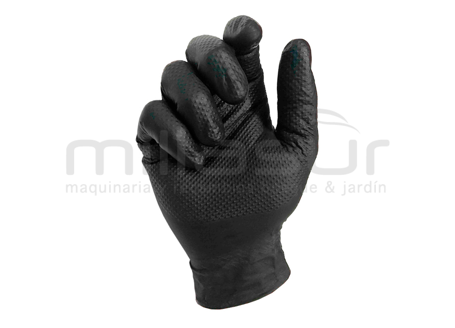 CAJA DE 50 GUANTES TALLER NITRILO DIAMANTADO NEGRO - TACTO RUGOSO - TALLA XL